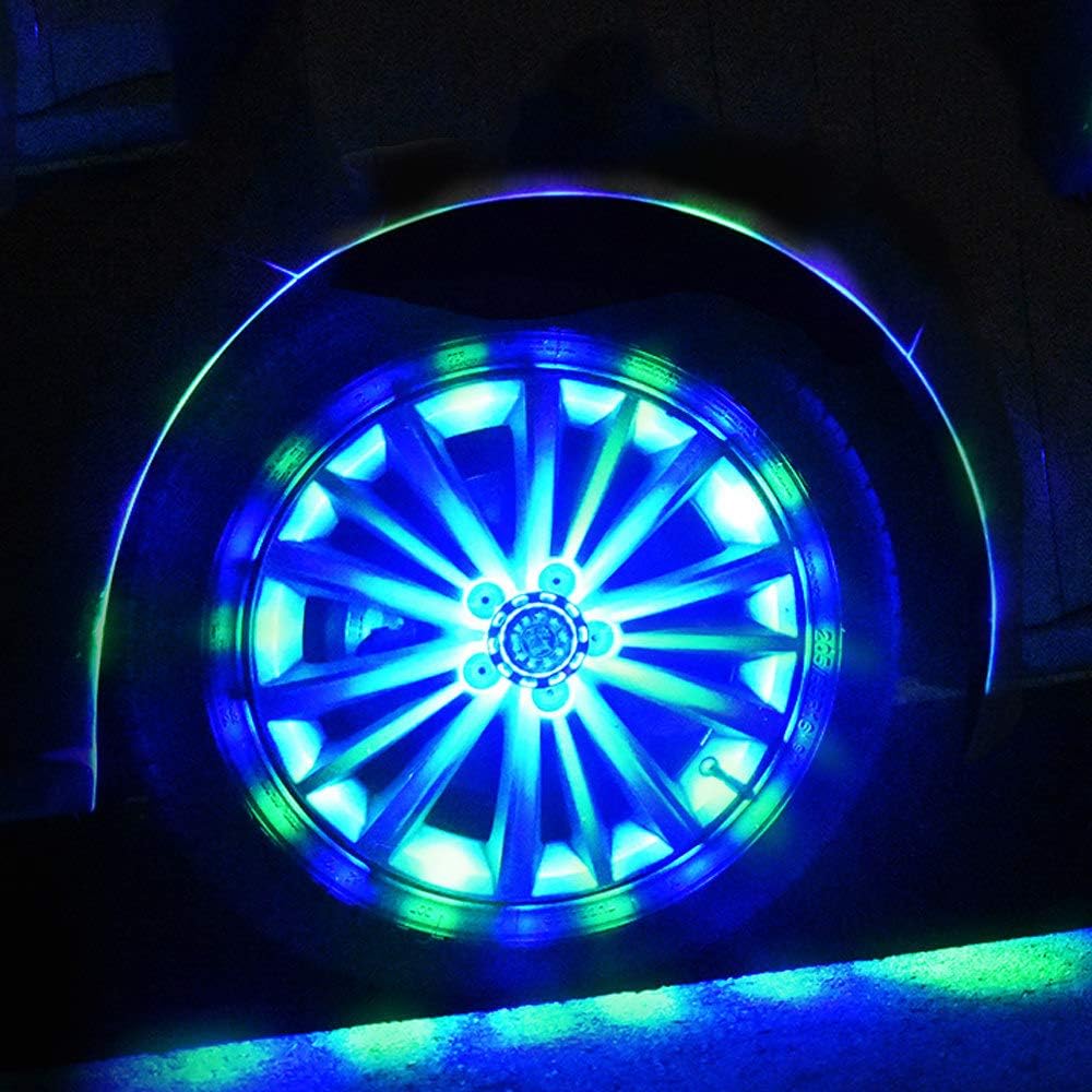 Car Wheel Hub LED Light – Waterproof Solar Powered Flashing Tire Decoration
