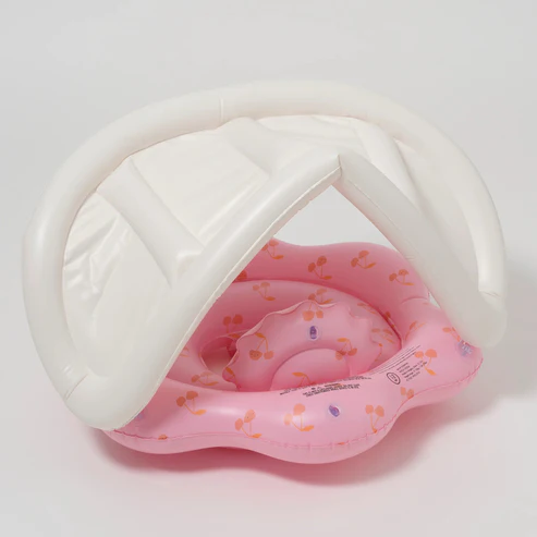 Baby Swim Ring with Canopy – Soft Seat & Headrest, for Toddlers 1+ (24‑33 lbs)