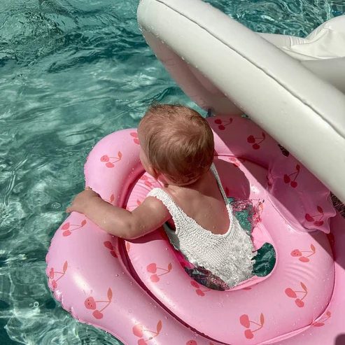 Baby Swim Ring with Canopy – Soft Seat & Headrest, for Toddlers 1+ (24‑33 lbs)