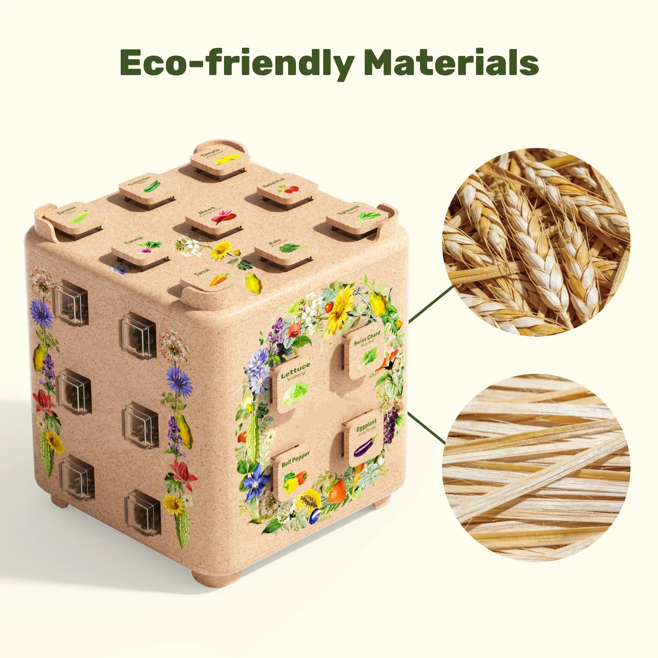Modular Seed Storage System – 38 Varieties of Vegetable & Herb Seeds with Stackable Tubes