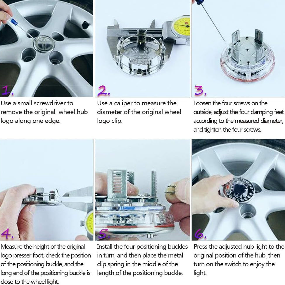 Car Wheel Hub LED Light – Waterproof Solar Powered Flashing Tire Decoration