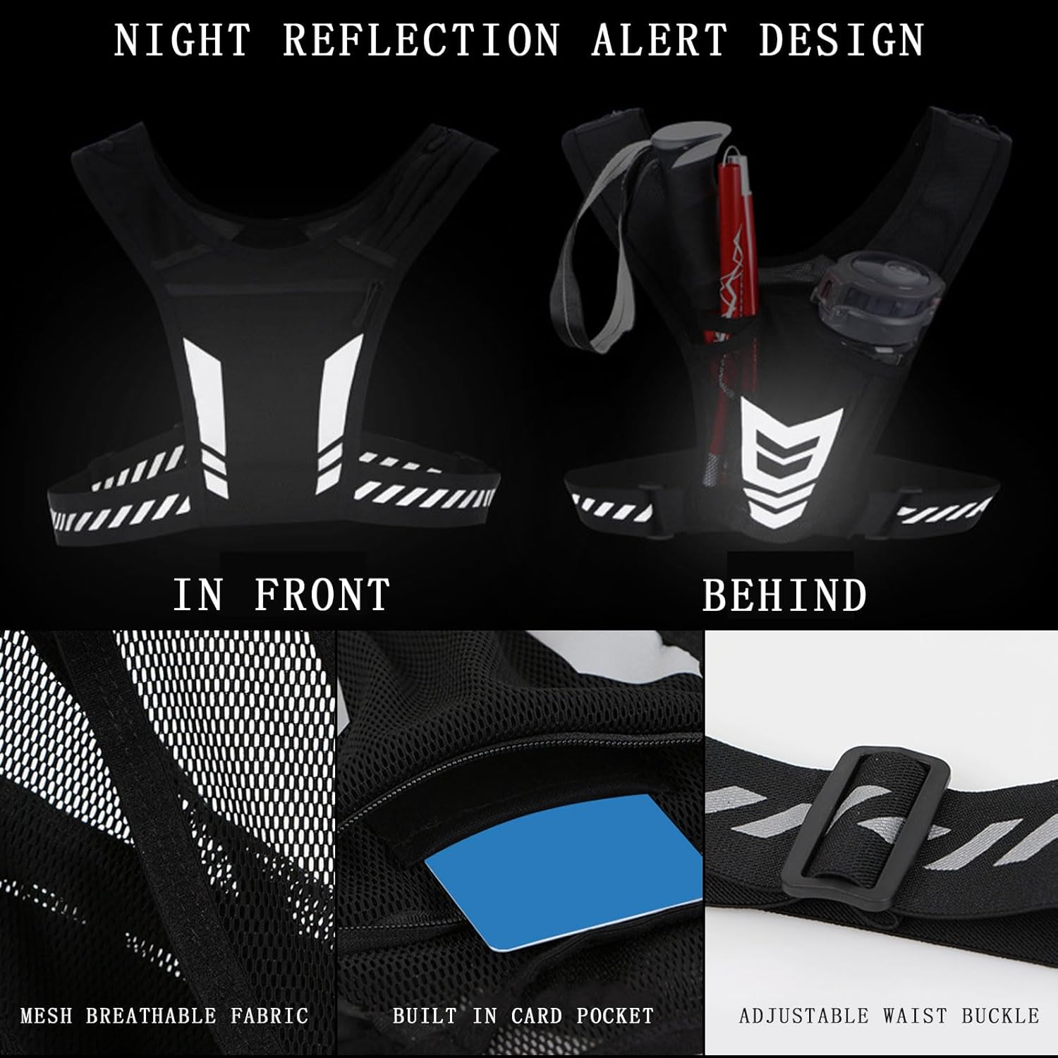Ultra-Light Running Vest – 4 Pockets | Breathable & Reflective