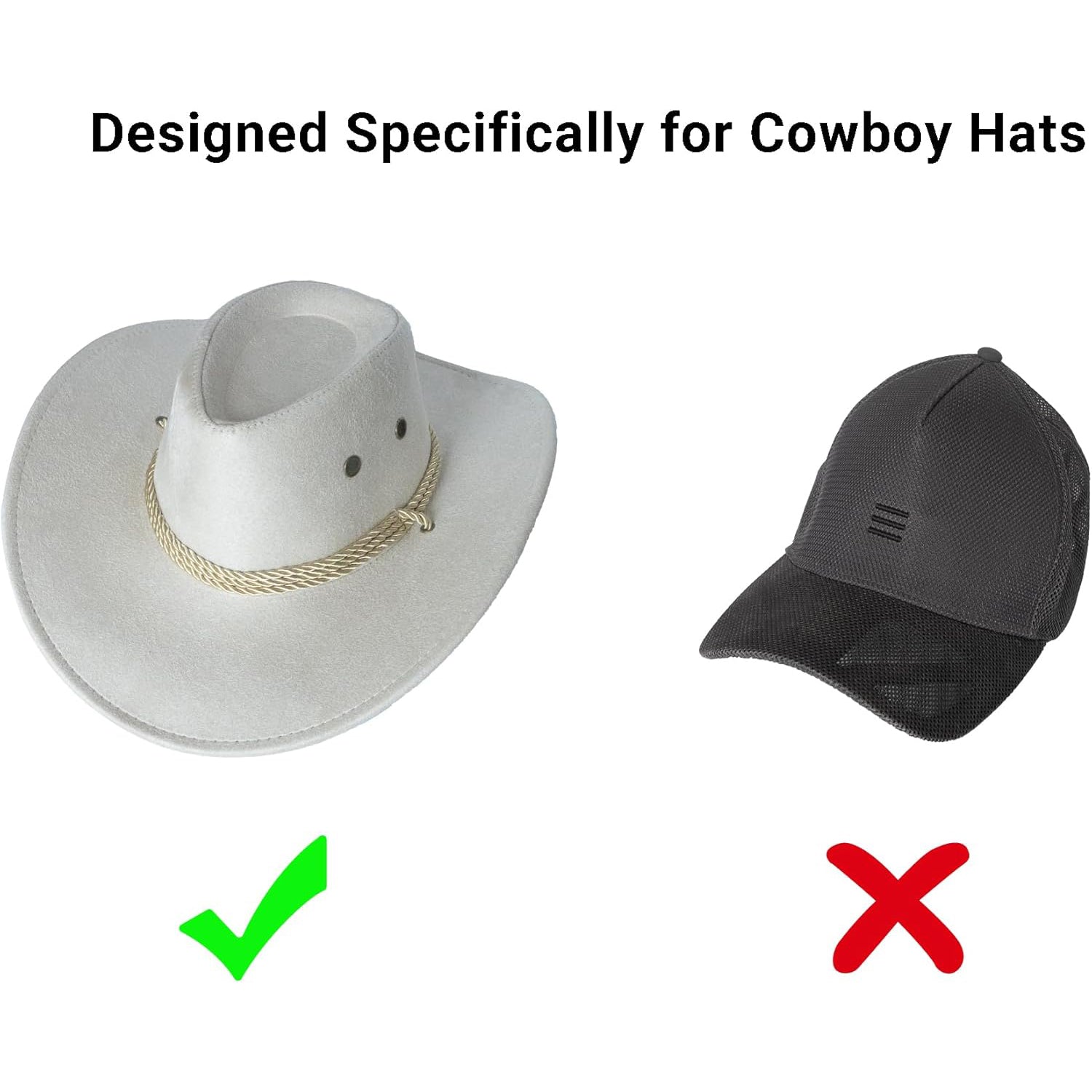 Foldable Cowboy Hat Holder for Car – Seat Back Mount, Protects Brim Shape, Holds Hats & Jackets