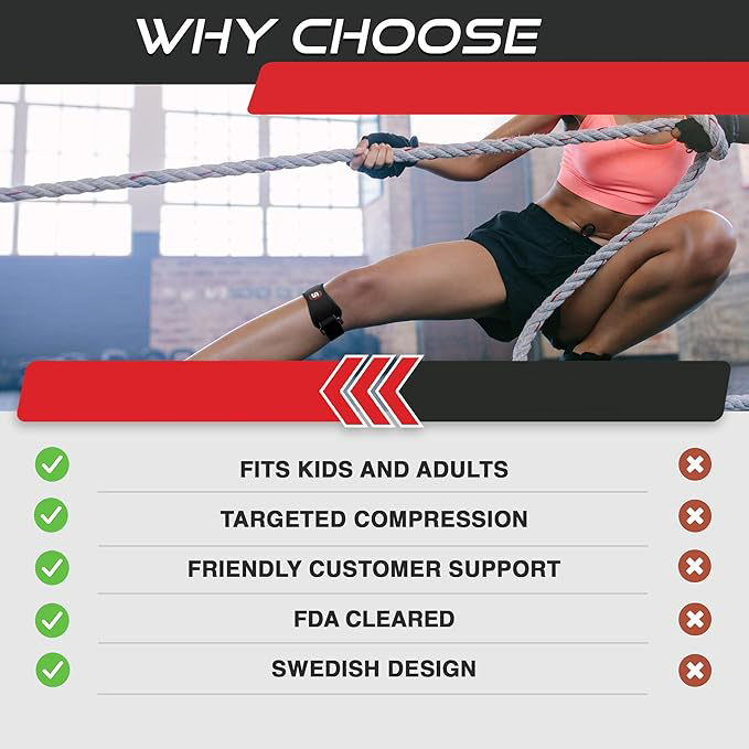 Patellar tendon support strap with 3 adjustable lengths