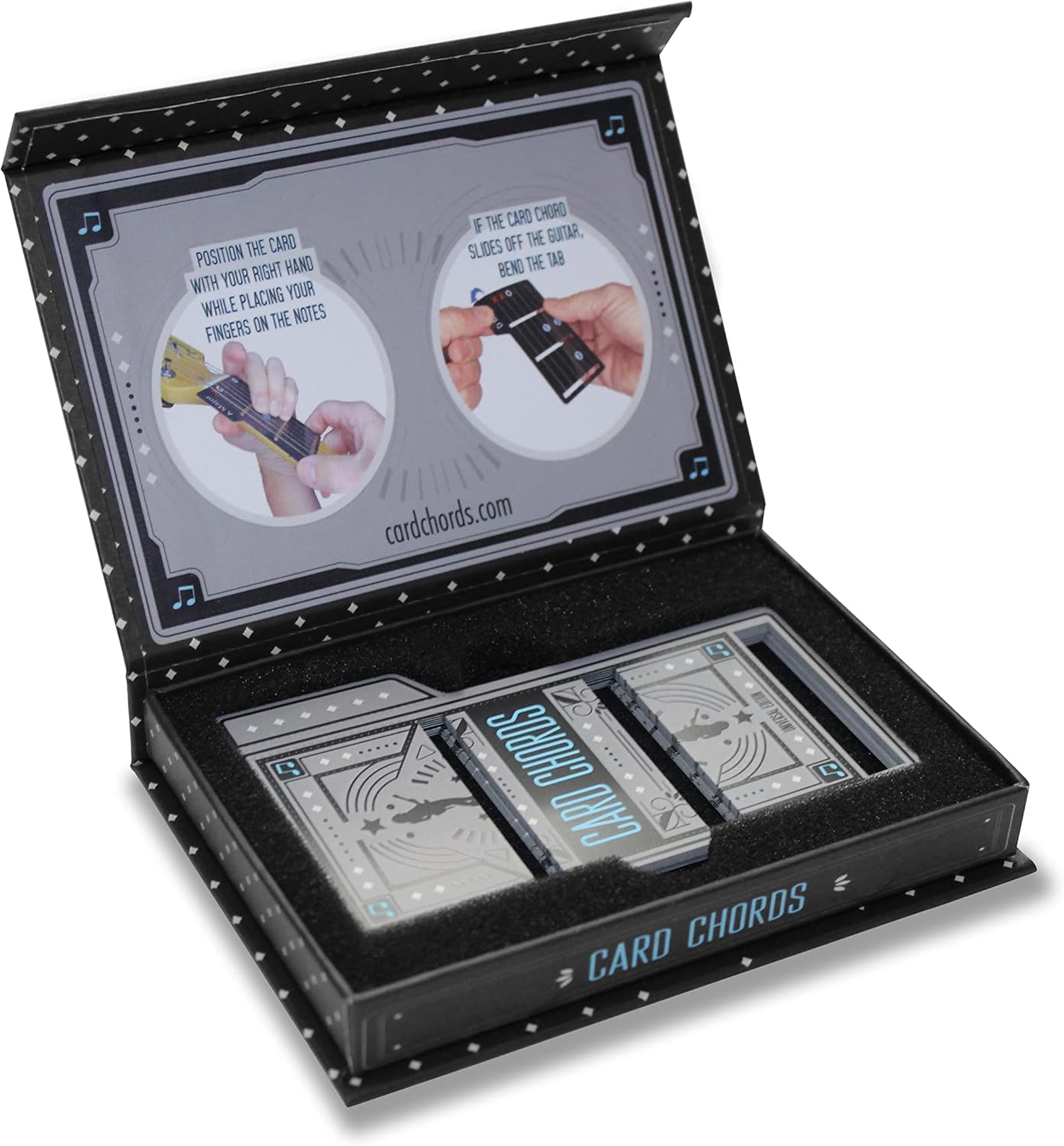 Instant Chord Cards Deluxe Edition with Carry Case – The On-the-Fretboard Learning System! 🎵