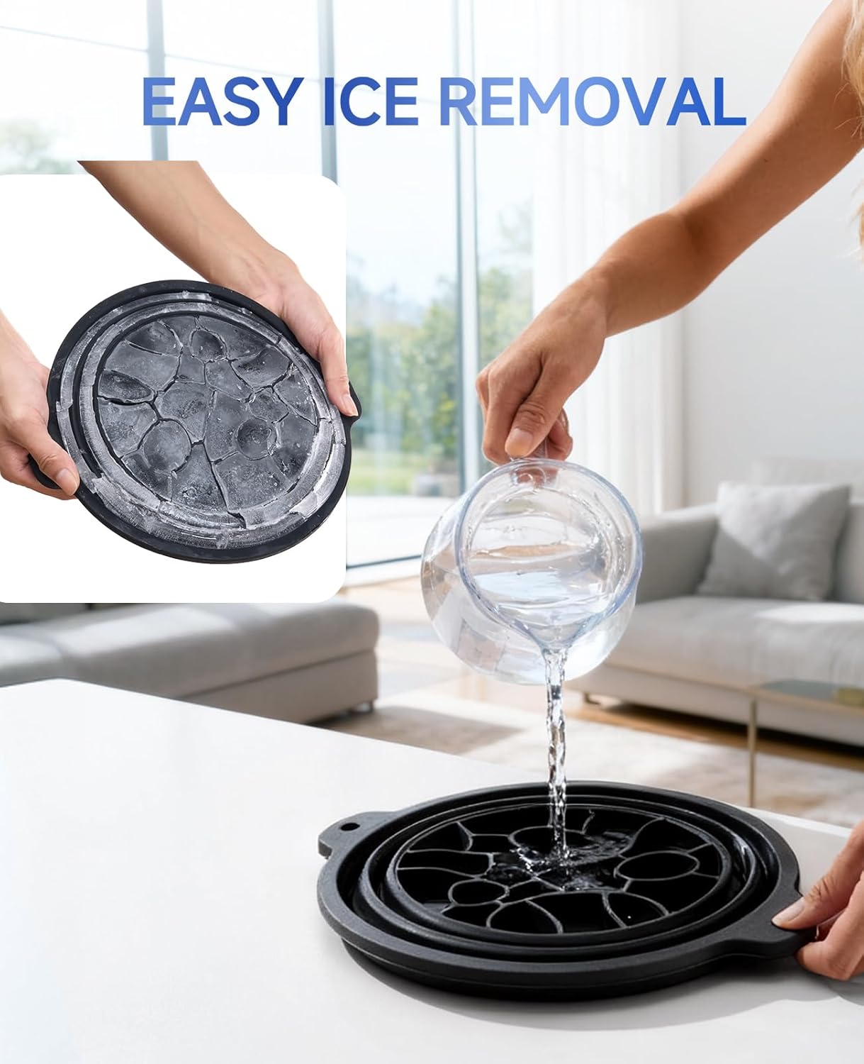 ce compress basin with built-in ice tray – collapsible silicone bowl