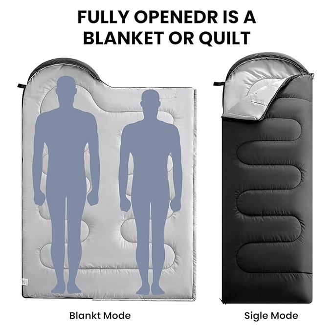 Sleeping bags for adults, teenagers, and children, with compression bags
