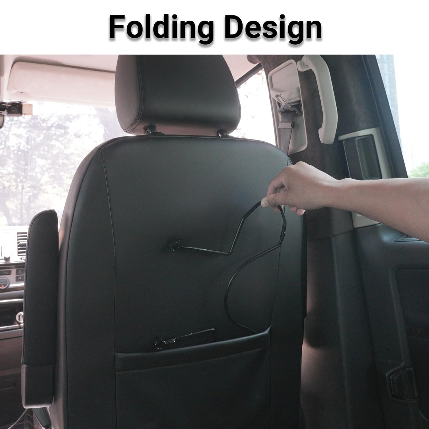 Foldable Cowboy Hat Holder for Car – Seat Back Mount, Protects Brim Shape, Holds Hats & Jackets