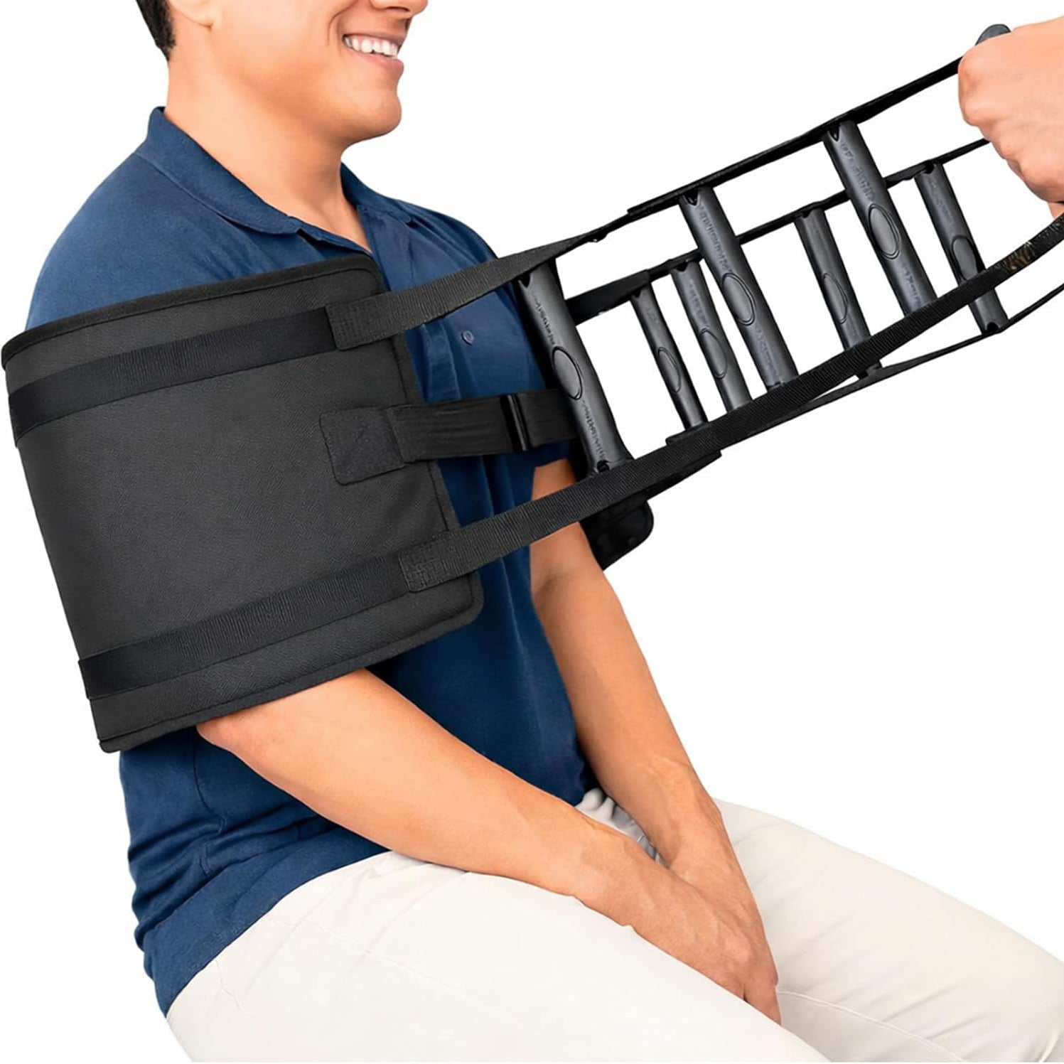 Patient Transfer Sling Belt – 330 lb Capacity, 10 Padded Handles, Non‑Slip, for Bed Wheelchair Car Transfers