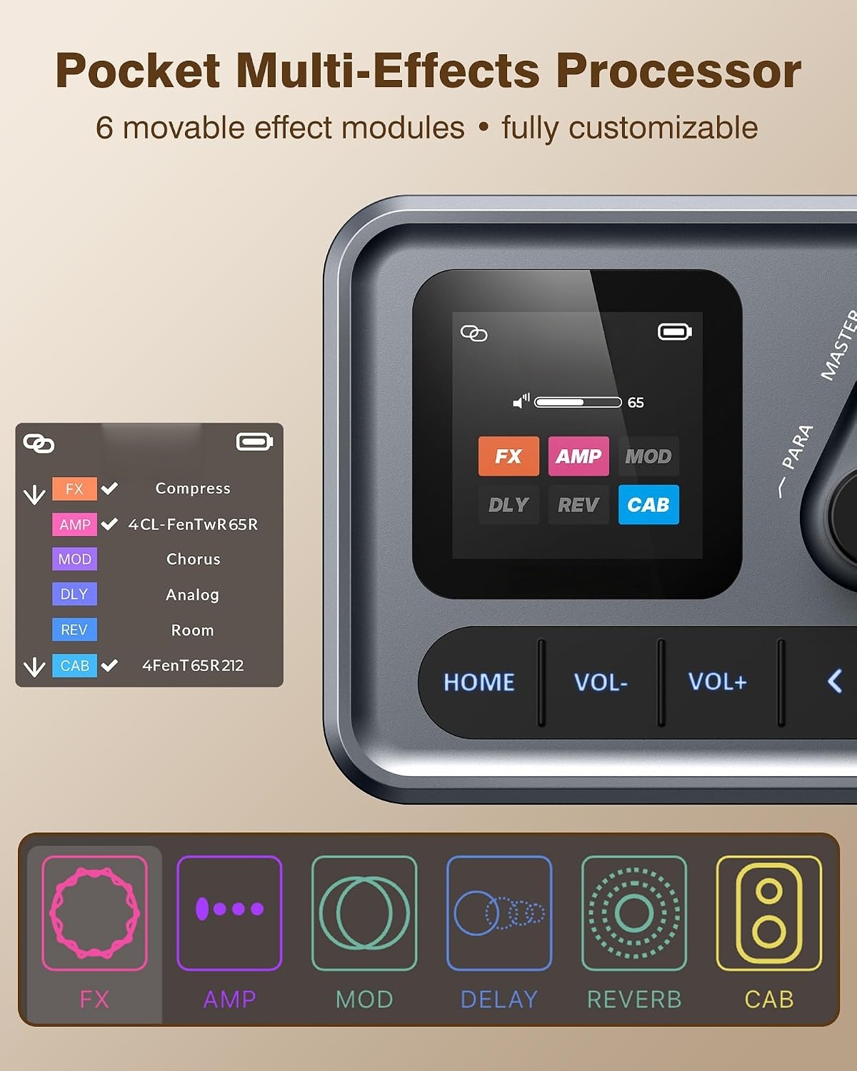 Portable Guitar Tone Machine-80 Presets, Amp Simulation & Recording Effects In Your Pocket