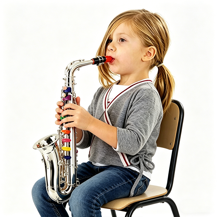 Children's saxophone toy, 8-note saxophone, 42cm, multi-colored