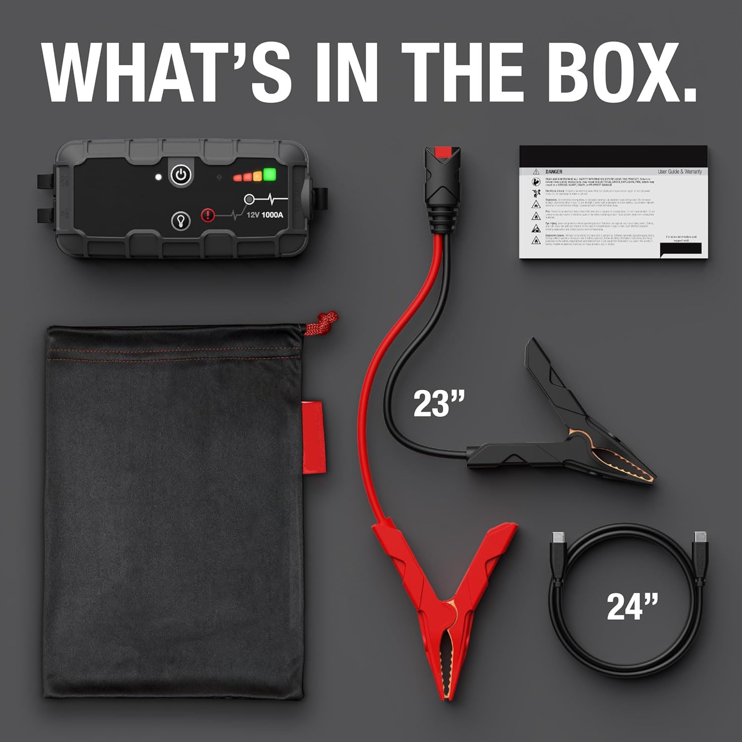 1000A UltraSafe Jump Starter – 12V Portable Lithium Battery Booster Pack