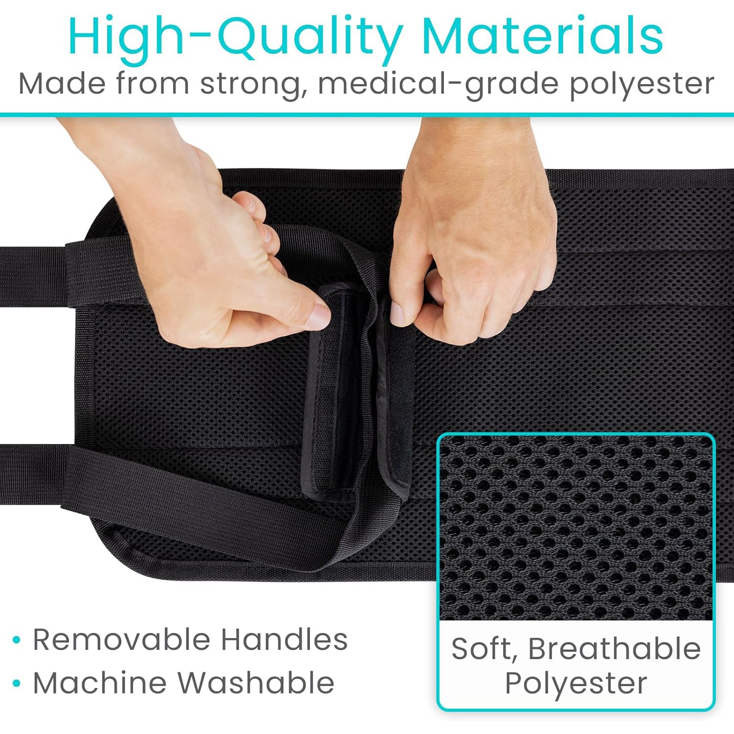 Patient Transfer Sling Belt – 330 lb Capacity, 10 Padded Handles, Non‑Slip, for Bed Wheelchair Car Transfers