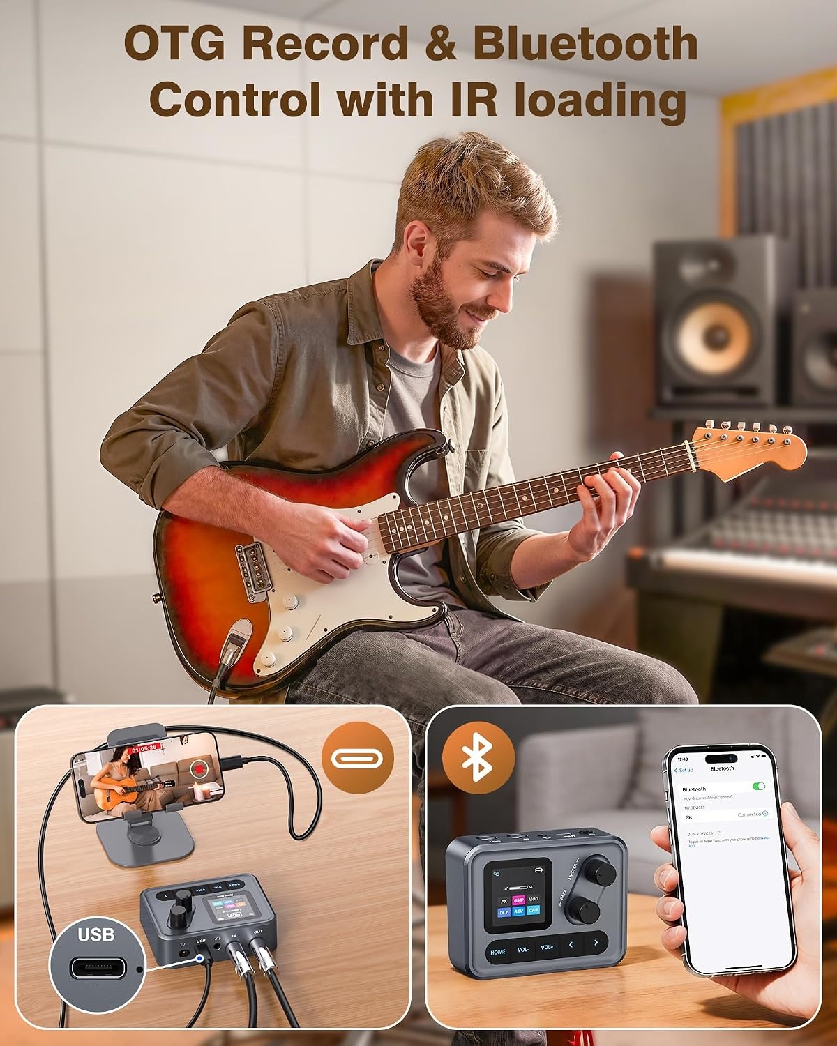 Portable Guitar Tone Machine-80 Presets, Amp Simulation & Recording Effects In Your Pocket