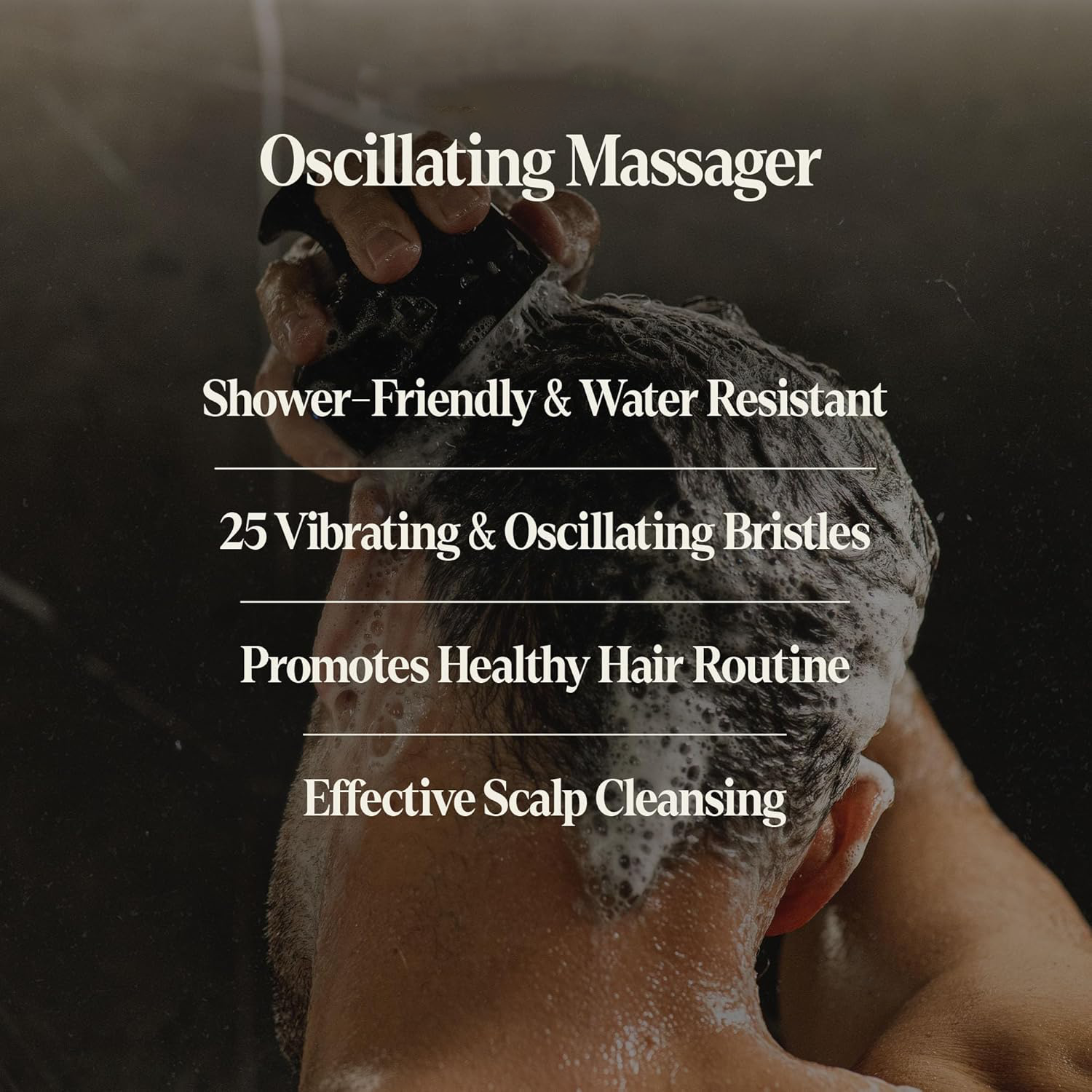Sonic scalp cleaner with soft silicone vibration