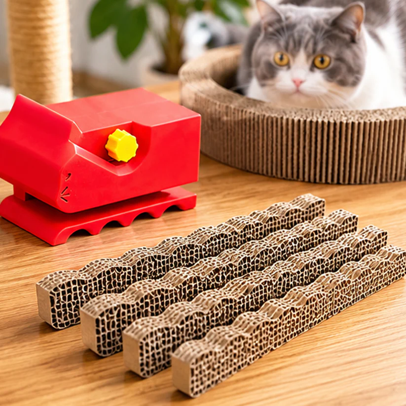 Cat scratching board cardboard cutter