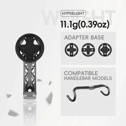 TC4 Titanium Bike Computer Mount – 10g Ultralight, Aerospace‑Grade, Fits Garmin/Wahoo/Bryton