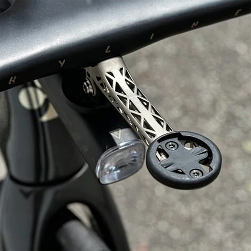 TC4 Titanium Bike Computer Mount – 10g Ultralight, Aerospace‑Grade, Fits Garmin/Wahoo/Bryton