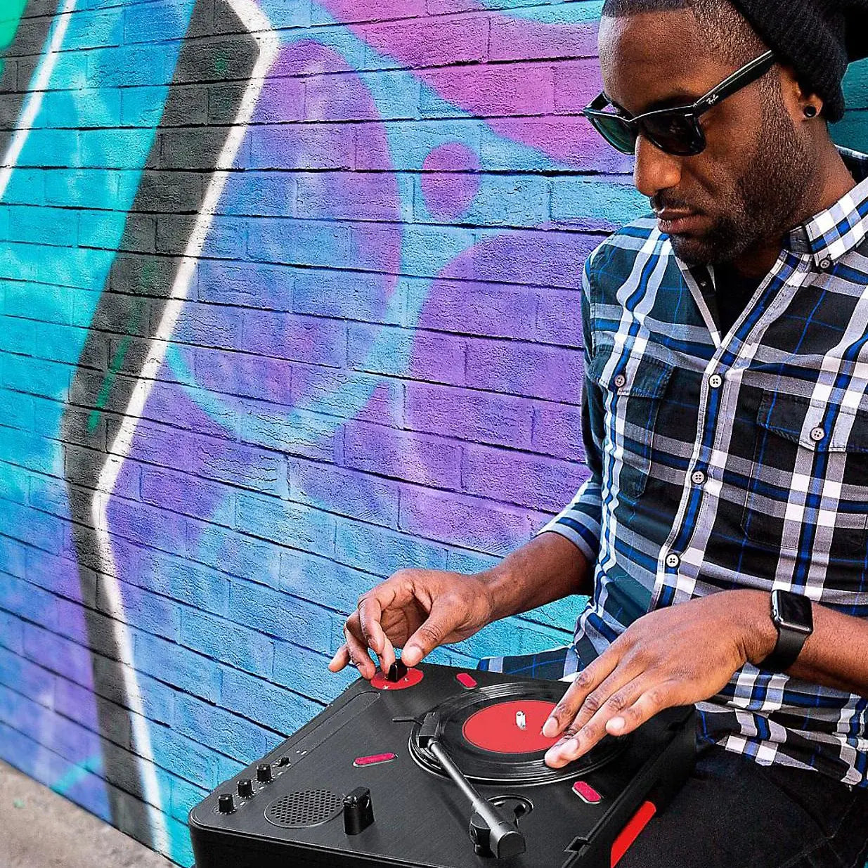 Portable Turntable – AC/Battery Powered Scratch Controller for Anywhere Use