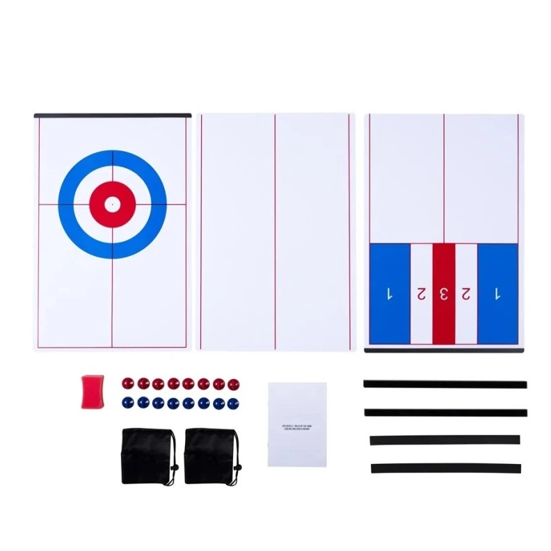 Curling & Shuffleboard 2-in-1 Table Game