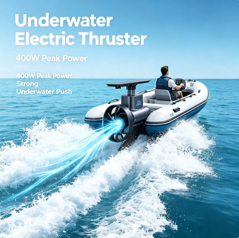 TURN YOUR KAYAK INTO AN E‑BOAT IN SECONDS Tool‑Free Mount. Wireless Remote. 150‑Min Runtime.