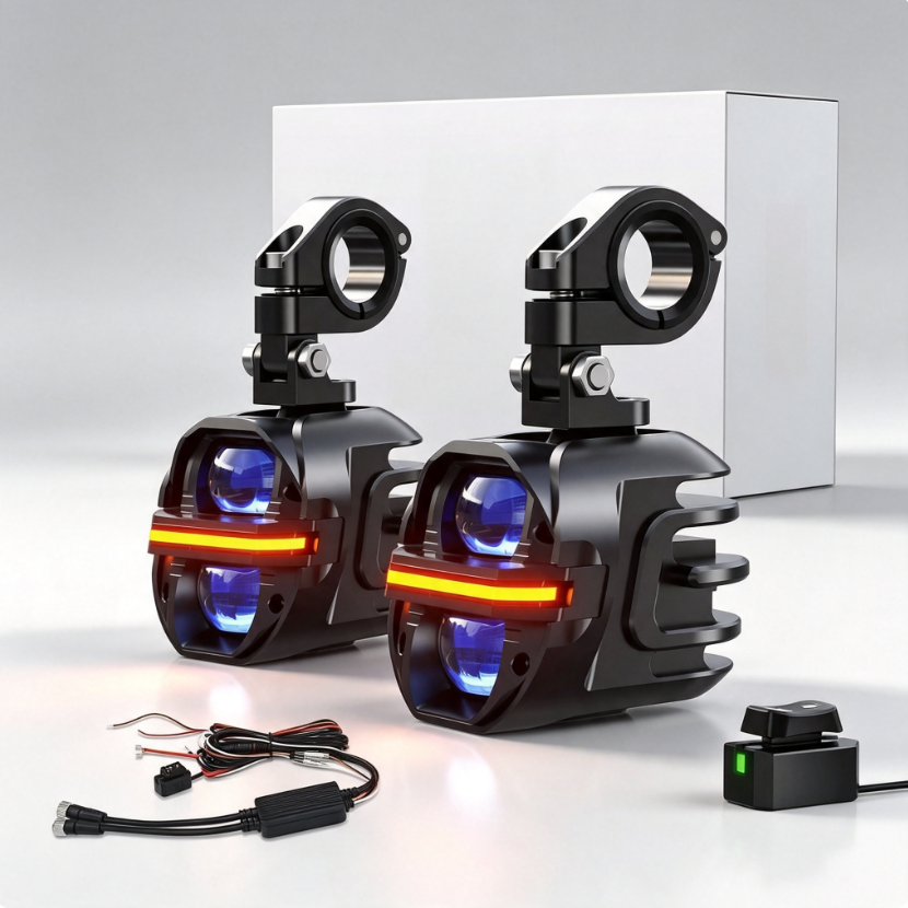 ⚡ Conquer the Night: 120W Amber LED Auxiliary Lights with DRL & Strobe