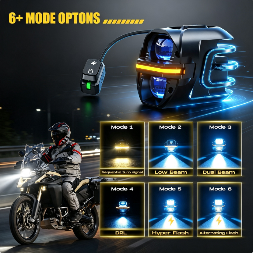 ⚡ Conquer the Night: 120W Amber LED Auxiliary Lights with DRL & Strobe