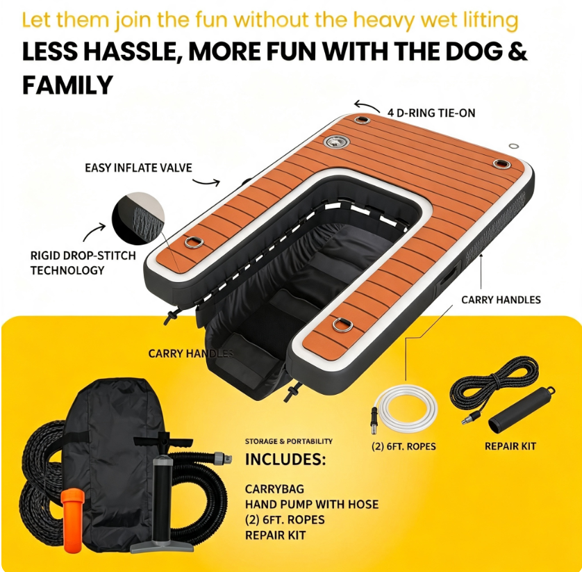 🐕 The Inflatable Dog Ramp That Turns Water Exits into Tail Wags