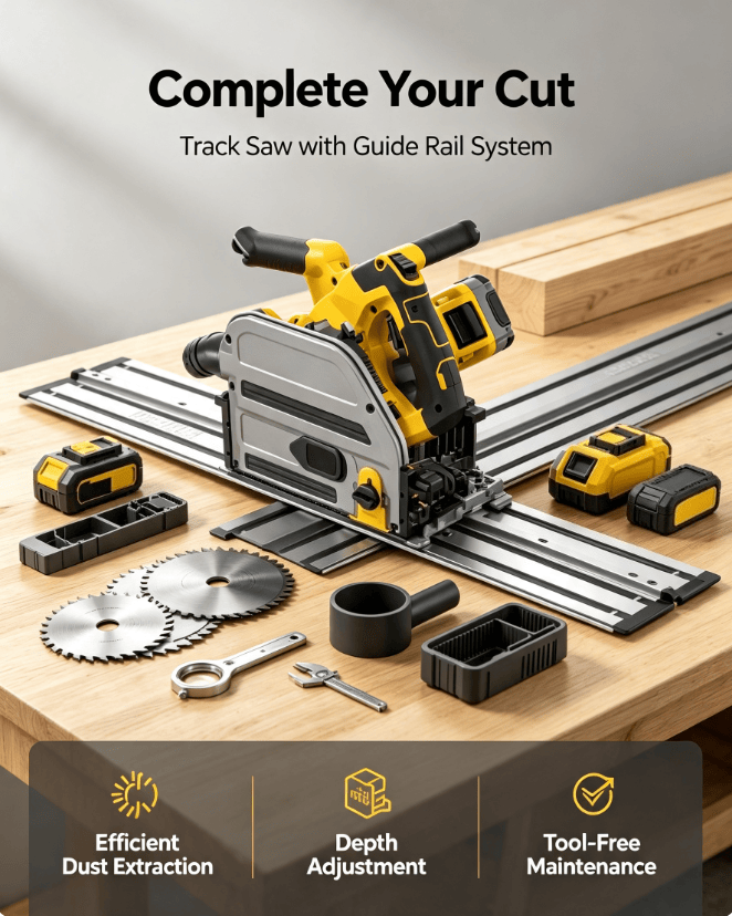 The Ultimate Cordless Track Saw Kit – Slice Through Hardwood Like Butter