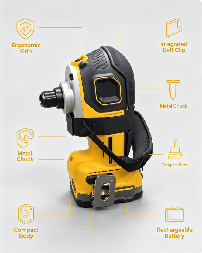 Compact Cordless Power Drill – Portable, Powerful & Built for Everyday Projects