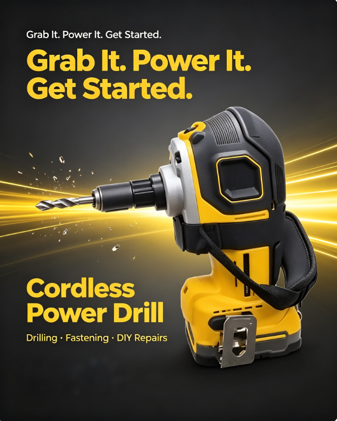 Compact Cordless Power Drill – Portable, Powerful & Built for Everyday Projects
