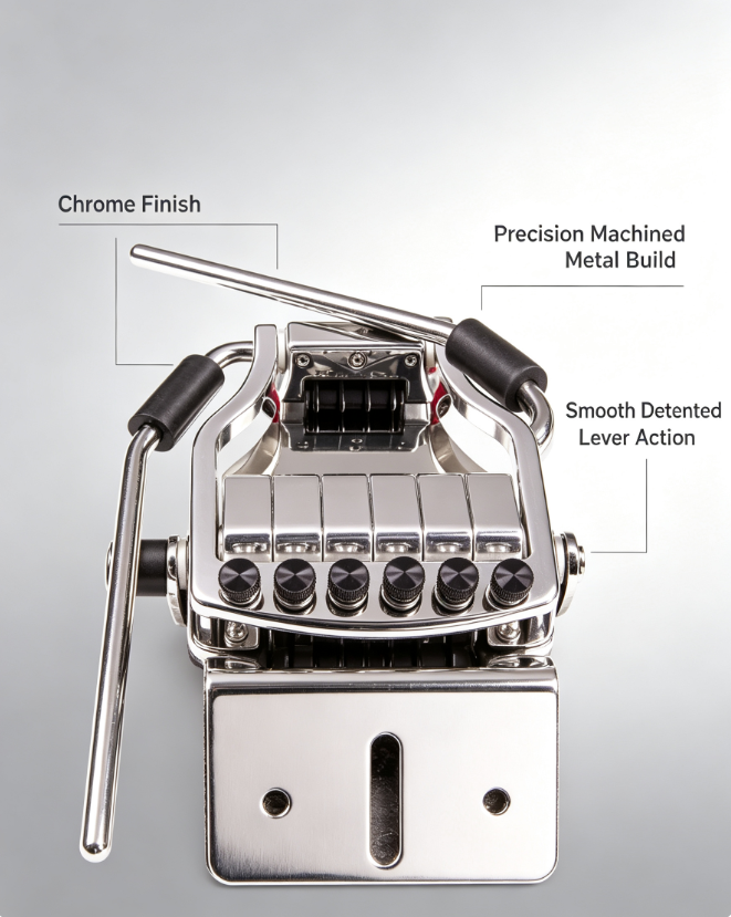 Lever‑Activated Alternate Tuning Bridge – Chrome, for Standard Electric Guitars