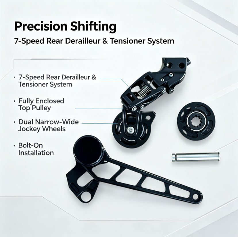 The Ultimate 7‑Speed Rear Derailleur & Tensioner System – Precision Shifting, Redefined