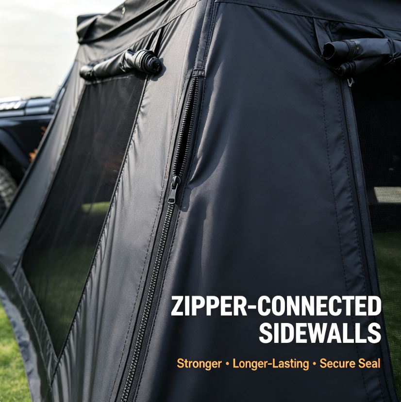 270° Awning Side Wall – Zipper-Connected, Double-Layer Camping Enclosure