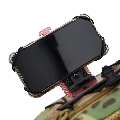 Carbon Fiber Chest Phone Mount – Hands-Free Phone Holder for Tactical Vests, Plate Carriers & Outdoor Gear 