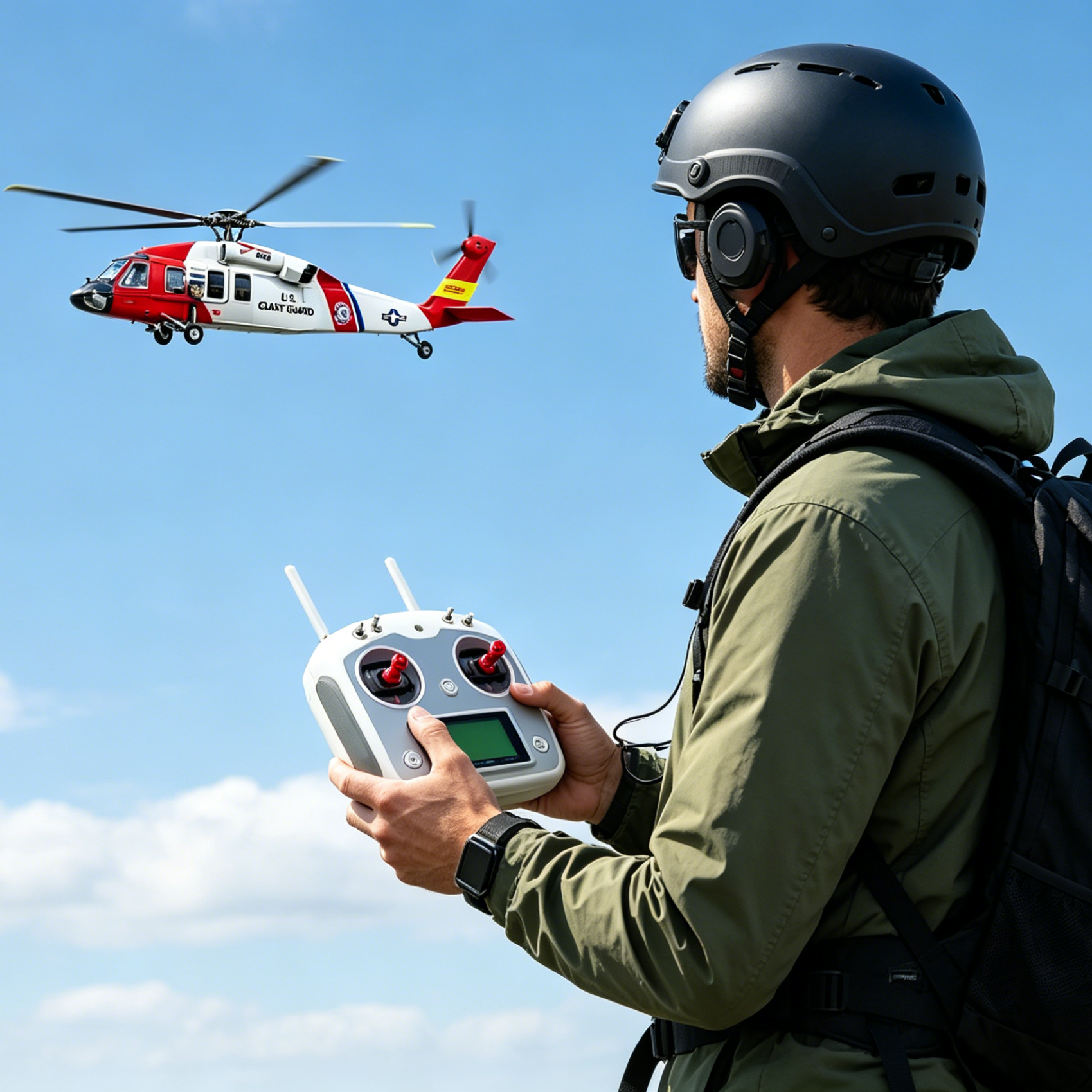 470‑Class Scale Military Helicopter – 6CH with GPS Auto Return