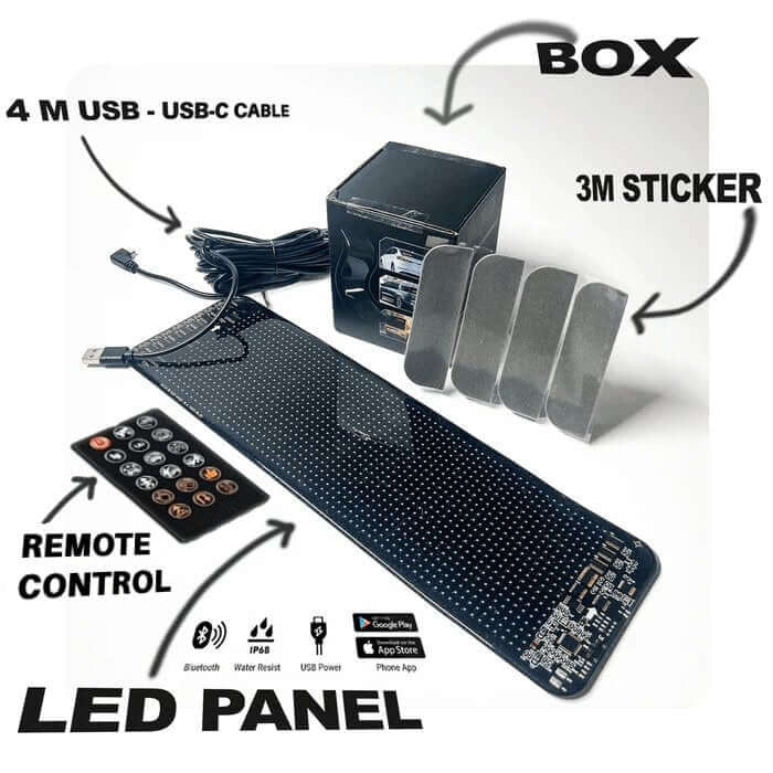 Car LED Display – 14"x4" | Customizable & Reusable