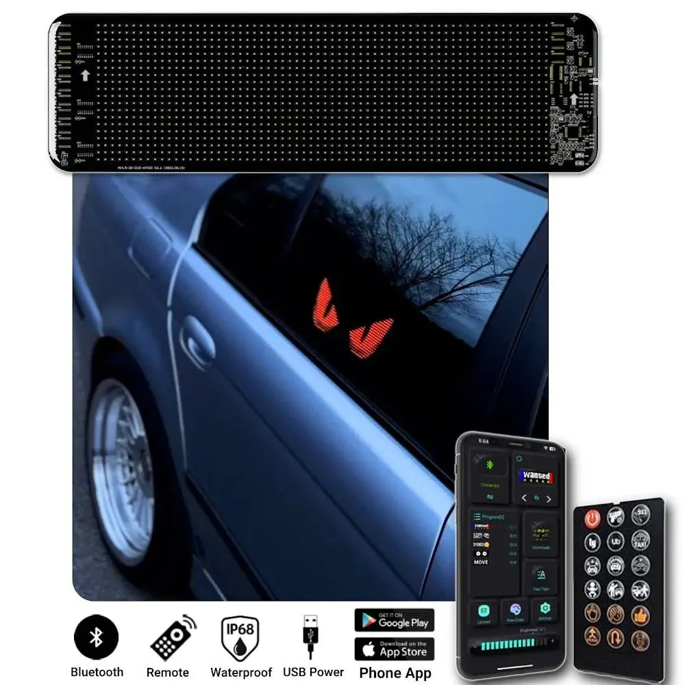 Car LED Display – 14"x4" | Customizable & Reusable