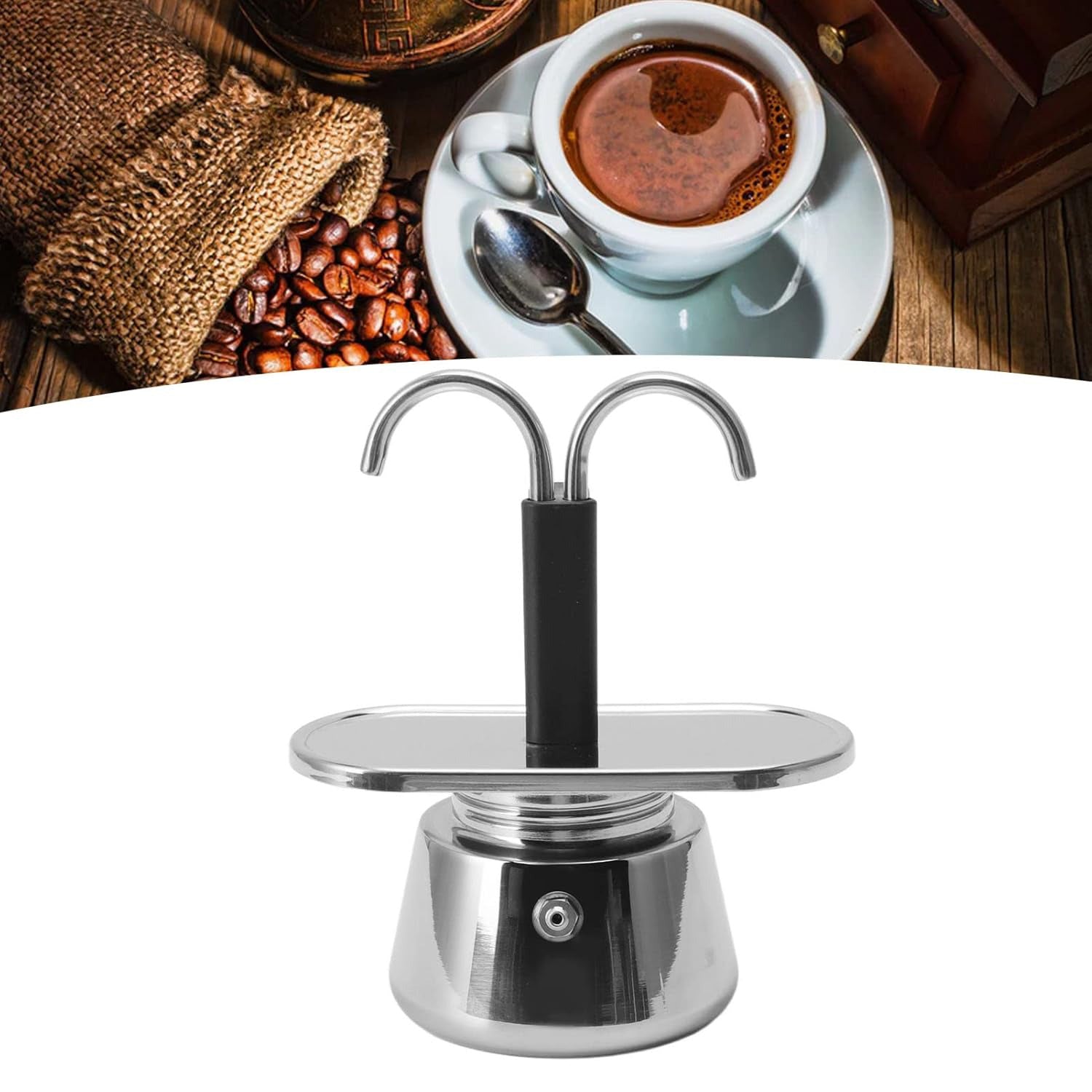 Stainless Steel Moka Pot – Premium Stovetop Espresso Maker, Portable Italian Coffee Brewer