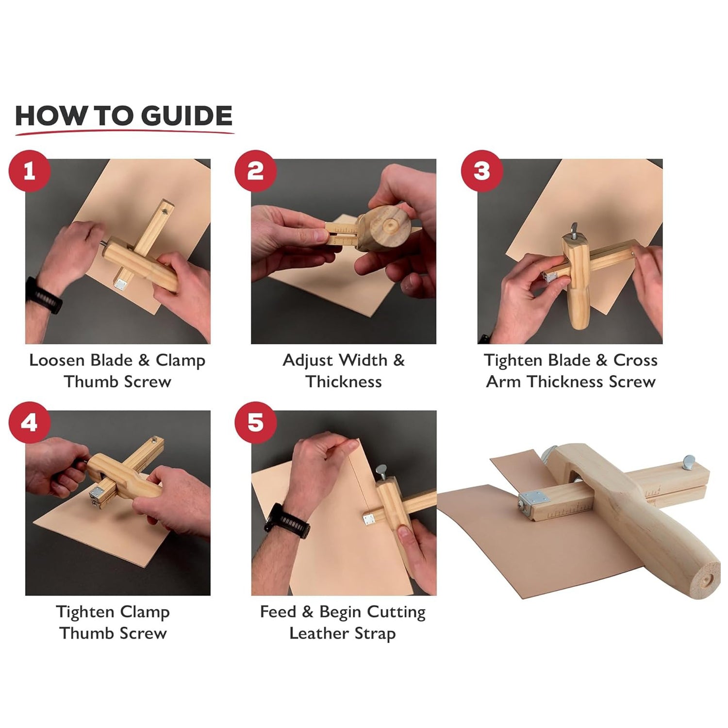 Natural wood handmade belt cutter