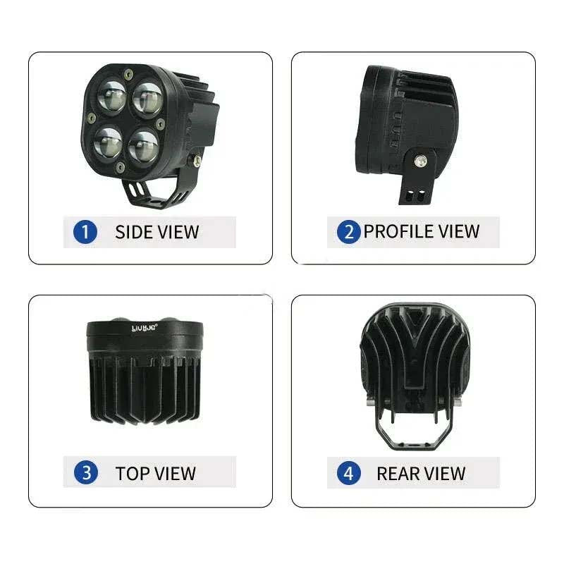 Wiring Kit: 4 LED Fog Lights — High-Brightness Dual-Color (Yellow/White) Fog Lights
