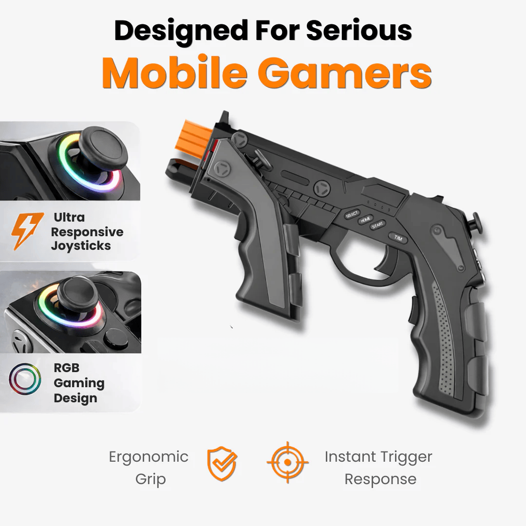 Mobile FPS Controller – Gun-Style Bluetooth Gaming Controller