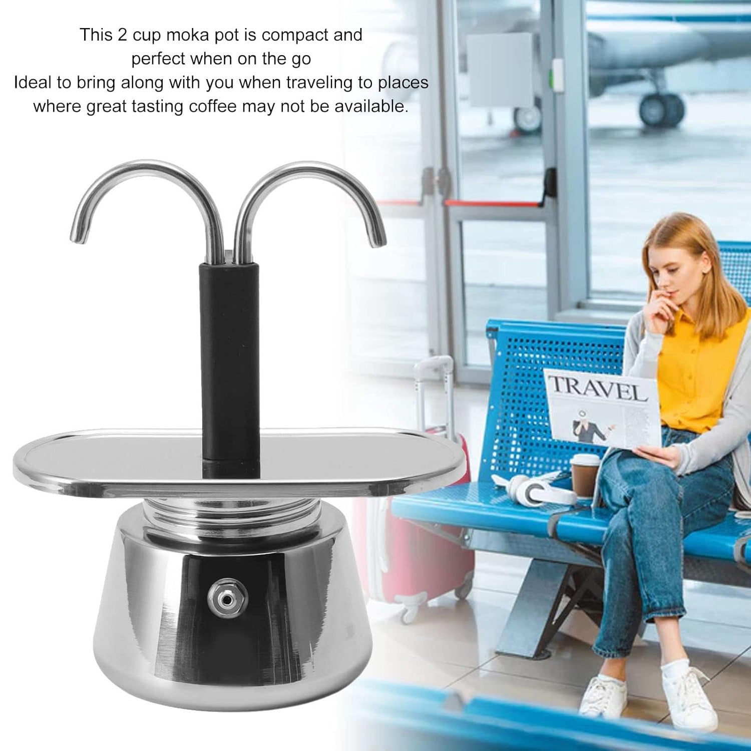 Stainless Steel Moka Pot – Premium Stovetop Espresso Maker, Portable Italian Coffee Brewer