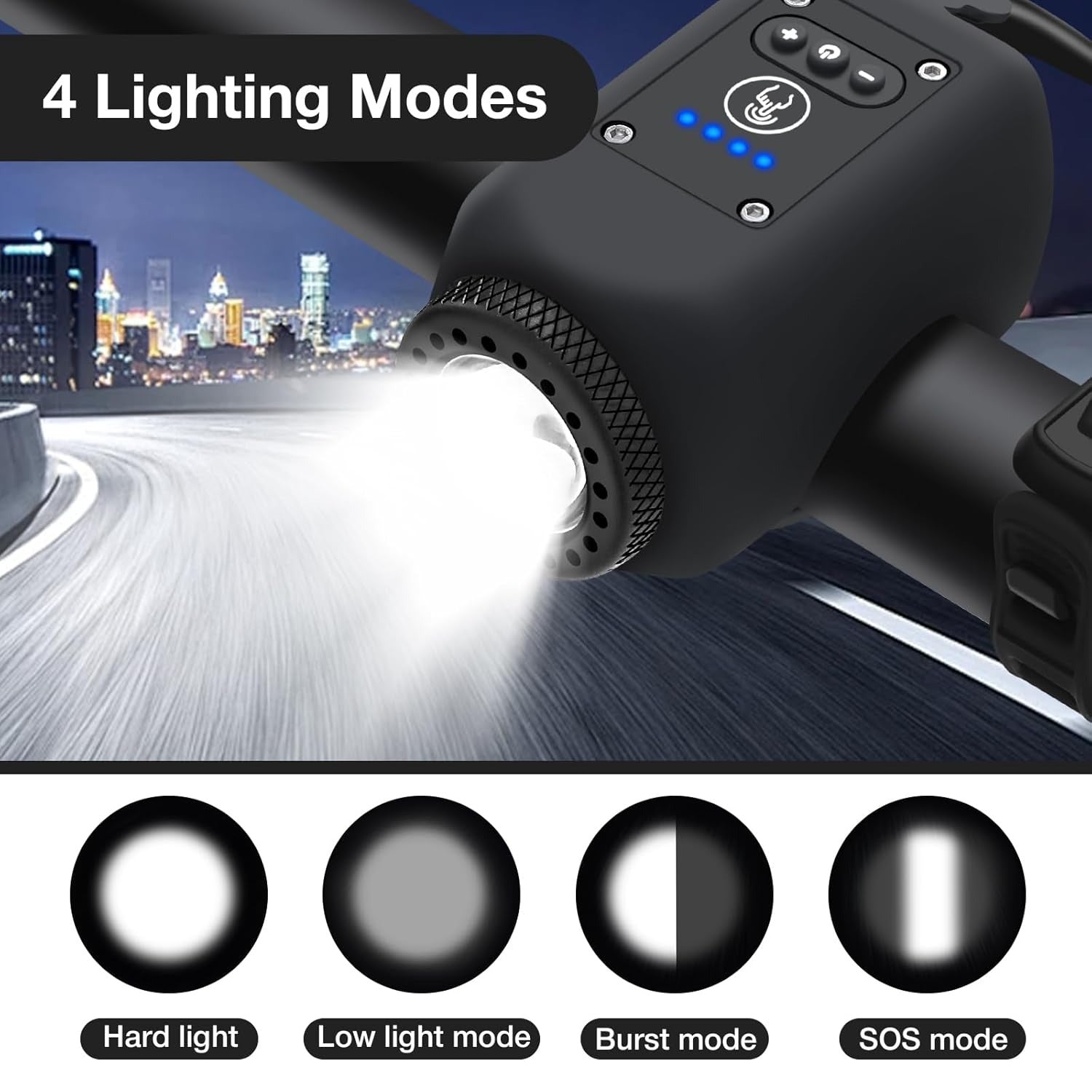 Mountain bike electronic horn bell with wide-range floodlight