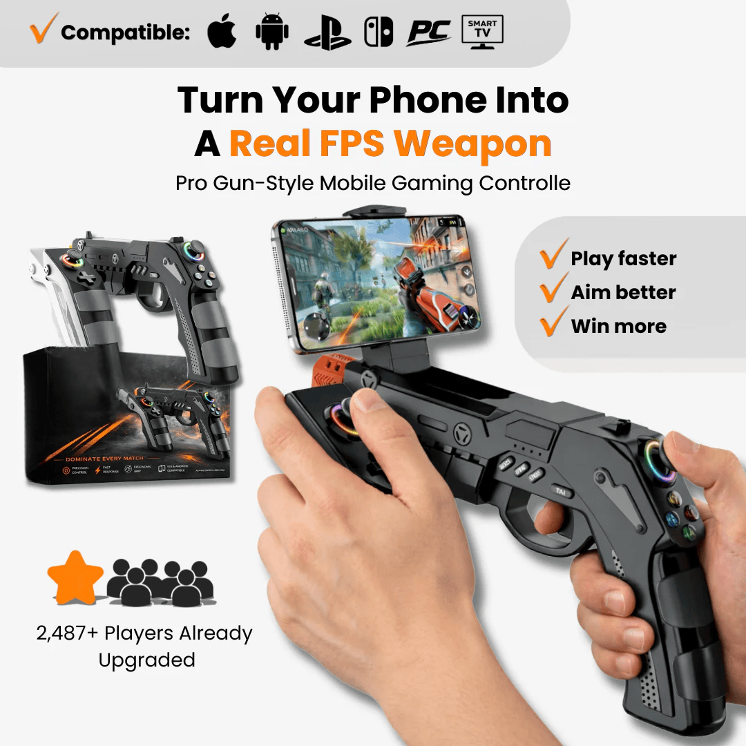 Mobile FPS Controller – Gun-Style Bluetooth Gaming Controller