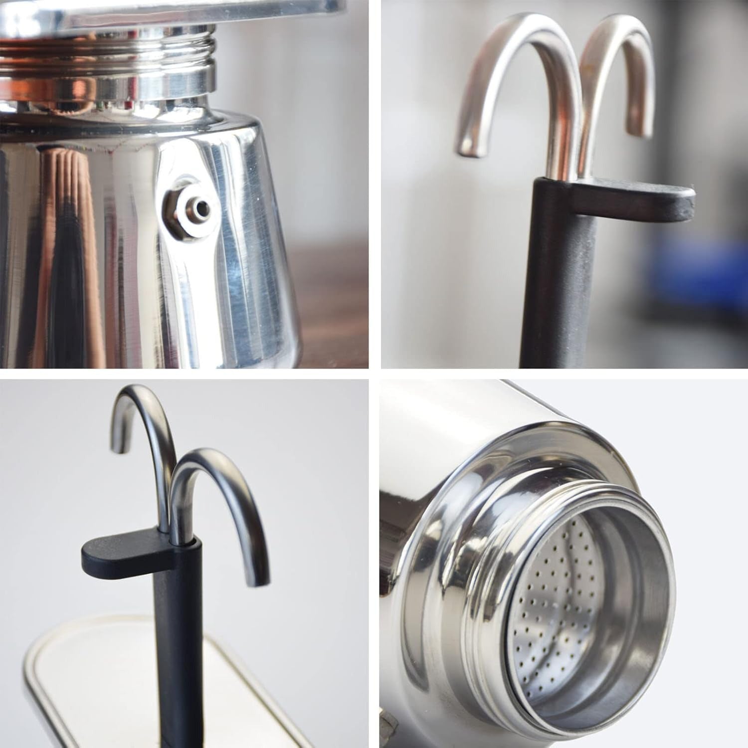 Stainless Steel Moka Pot – Premium Stovetop Espresso Maker, Portable Italian Coffee Brewer
