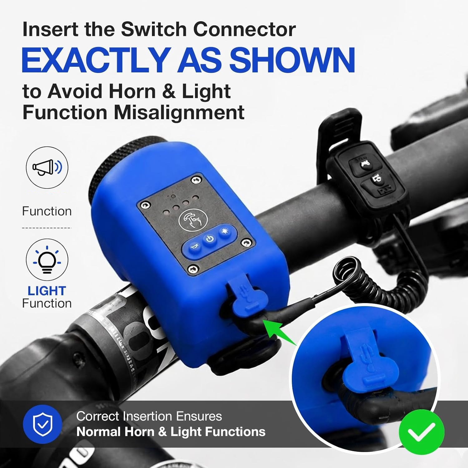 Mountain bike electronic horn bell with wide-range floodlight