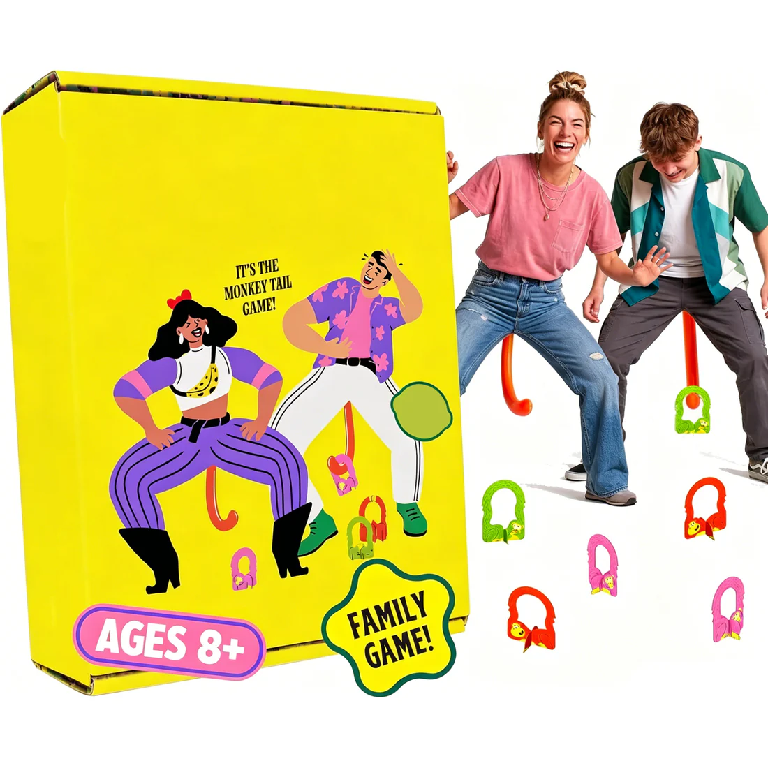 Monkey Tail Party Game –  Hilarious for Adults & Family, Indoor & Outdoor