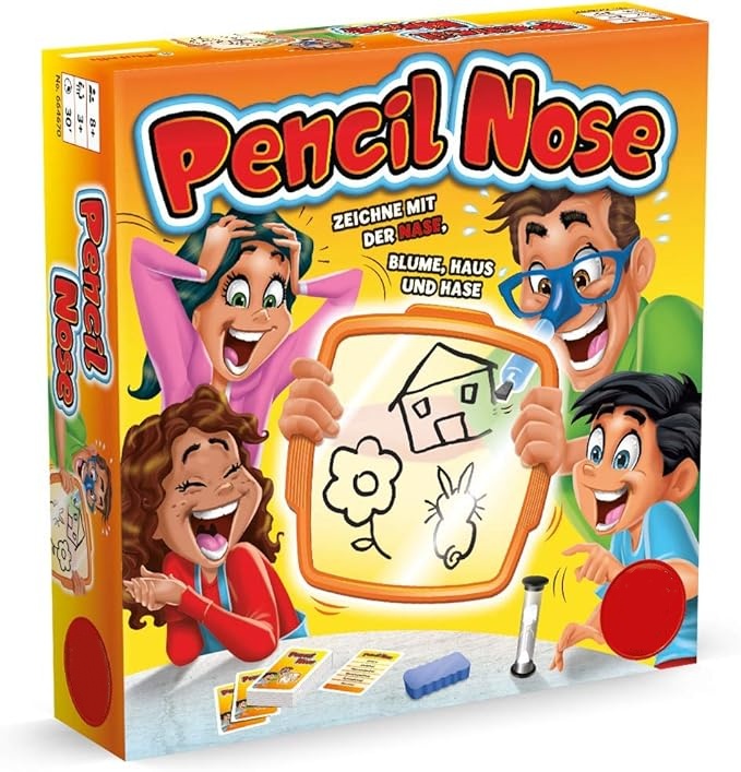 Nose Drawing Party Game – Draw with Your Nose, Guess Fast, Family Fun for Ages 8+
