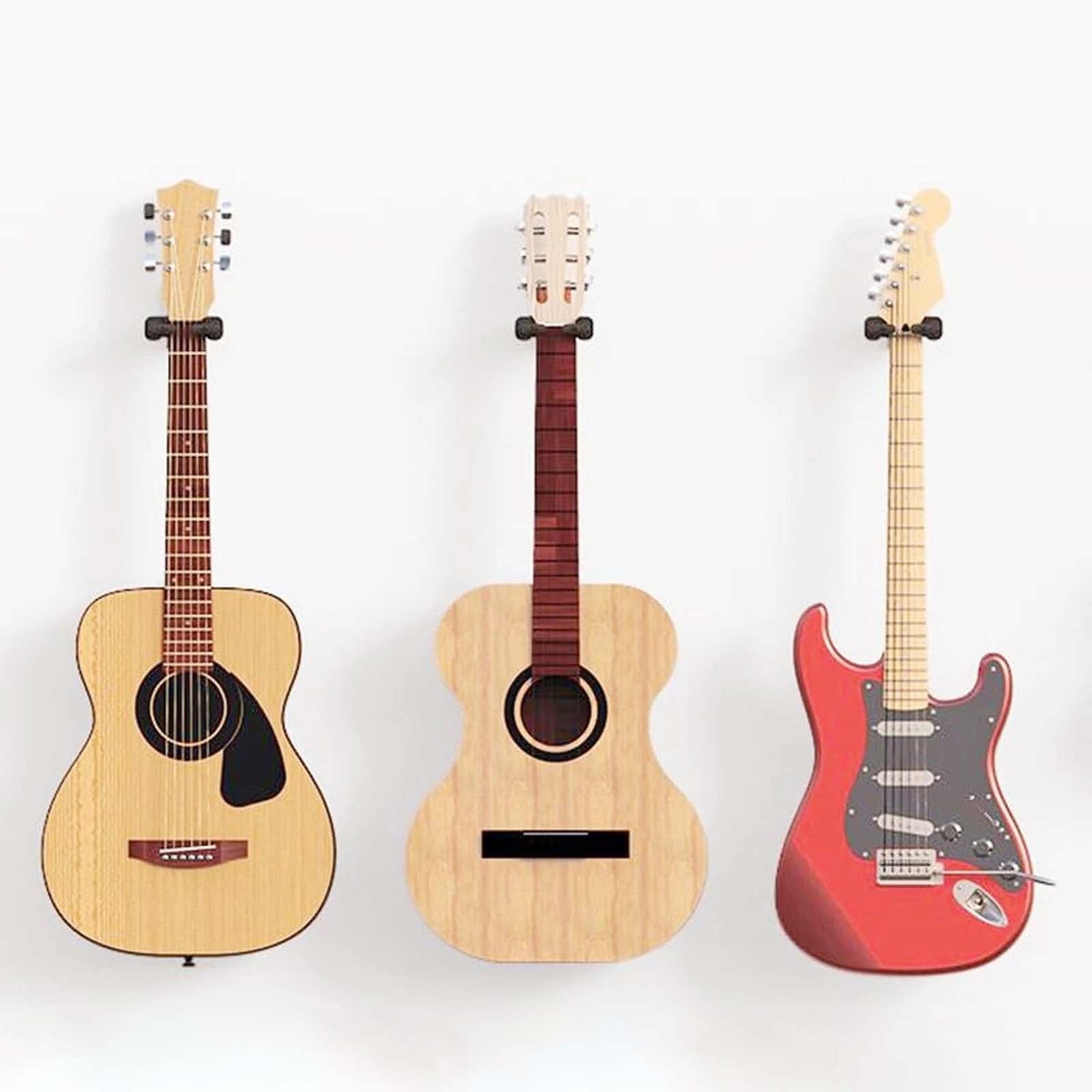 Auto-Locking Wall-Mounted Guitar Hanger — Compatible with All Headstocks and Necks